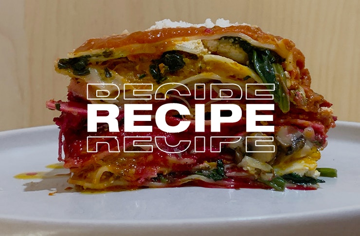 lasage with 'recipe' written over